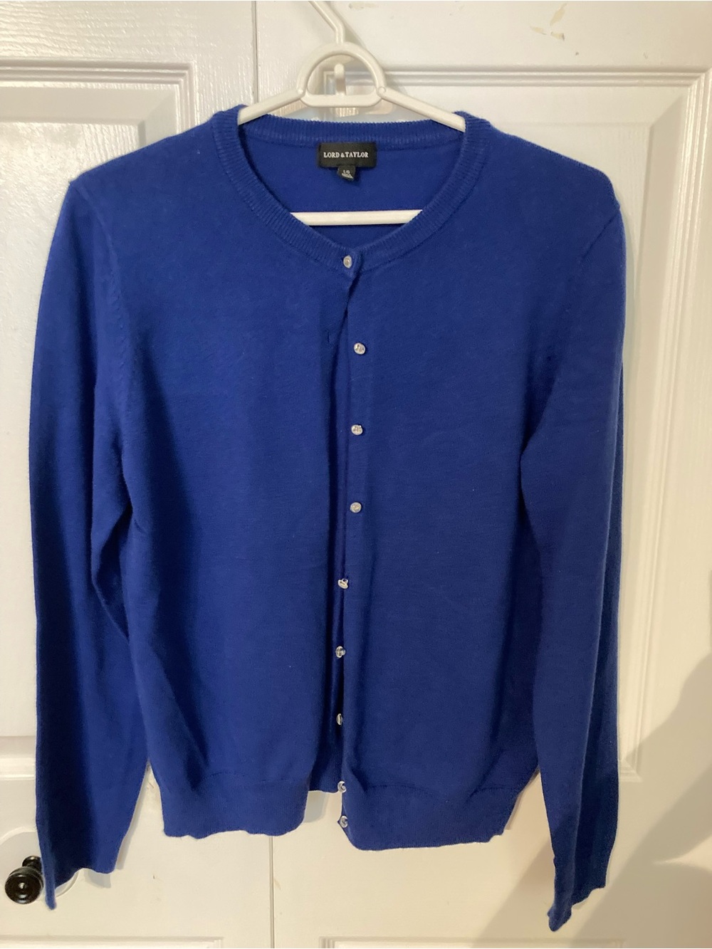 Lord & Taylor Men's Cobalt Blue Button-Front Cardigan